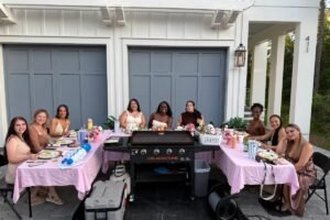 Private hibachi chef cooking at a home party in Panama City Beach